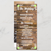 Wood Rustic Lace Wedding Programme (Devant / Derrière)