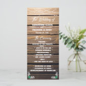 Wood Rustic Lace Wedding Programme (Debout devant)
