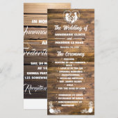 Wood Rustic Lace Wedding Programme (Devant / Derrière)