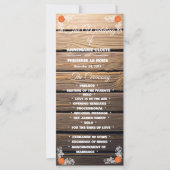 Wood Rustic Lace Wedding Programme (Devant)