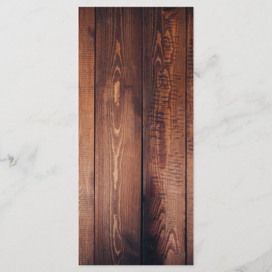 Wood Rustic Wedding Dinner Menu (Achterkant)