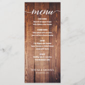 Wood Rustic Wedding Dinner Menu (Voorkant)