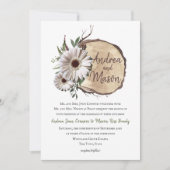 Wood Slice Daisy Wedding Invitation Kaart (Voorkant)