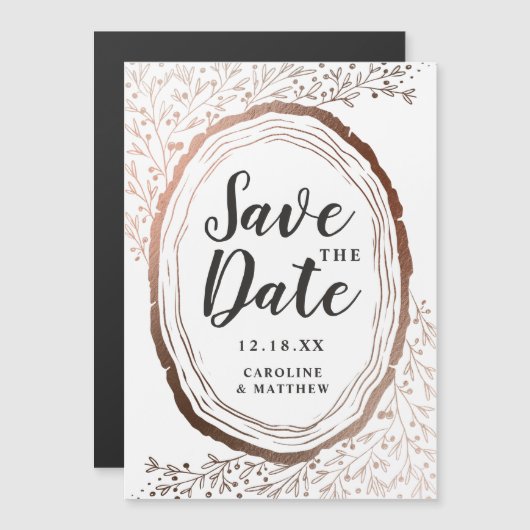 Wood Slice Rustieke Koper Folie Herfst Save the Da (Voorkant / Achterkant)