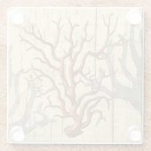 Wood & Small Coral Glazen Onderzetter (Achterkant)