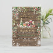 Wood Staff Kerst Party Uitnodiging (Staand voorkant)