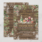 Wood Staff Kerst Party Uitnodiging (Voorkant / Achterkant)