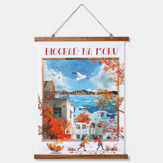 Wood Topped Wall Tapestry - Biograd na Moru 2 Hangend Wandkleed