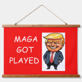 Wood Topped Wall Tapestry Hangend Wandkleed