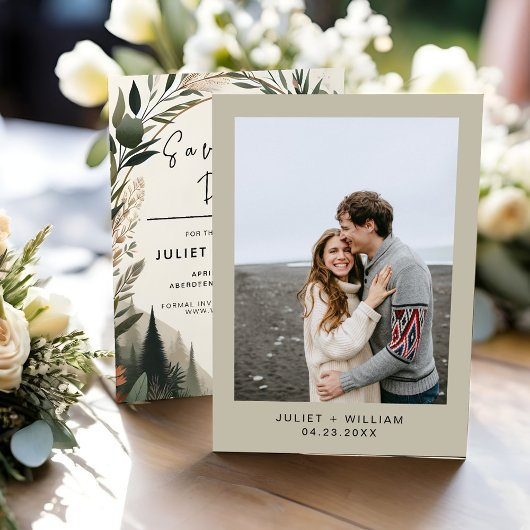 Wood Tree Forest rustieke schuur Boerderij boog br Save The Date