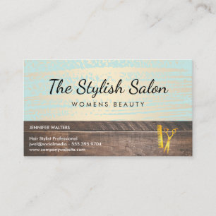 Wood Trim Gold Brushed Beauty Salon Visitekaartje