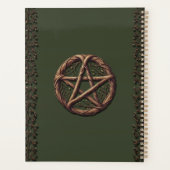 Wood Twig Pentacle Olive Green Wiccan Planner (Achterkant)