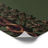 Wood Twig Pentacle Olive Green Wiccan Poster (Hoek)