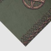 Wood Twig Pentacle Olive Green Wiccan Tissuepapier (Detail)