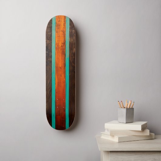 Wood vintage design skateboard (Art mural)