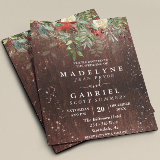 Wood voor kerstwinter flyer