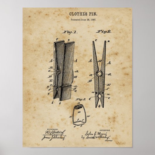 Wood voor wasgoed poster (Voorkant)