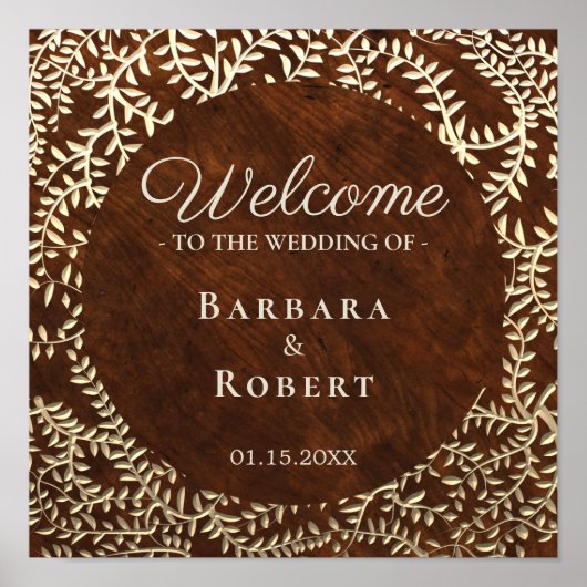 Wood Welcome Wedding Poster (Voorkant)