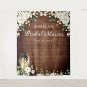 Wood White Rose Vrijgezellenfeest Foto Booth Backd Wandkleed (Voorkant)