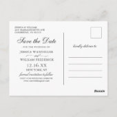 Wood White Roses Rustic Wedding Save the Date Briefkaart (Achterkant)