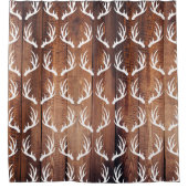 Wood Witte Deer Antlers Douchegordijn (Voorkant)