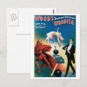 Wood ~ Woodita Magicien Magic Act Briefkaart (Voorkant / Achterkant)