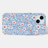 Woodblock bloemenpatroon Case-Mate iPhone case (Achterkant (horizontaal))