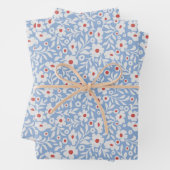 Woodblock bloemenpatroon inpakpapier vel (In situ)