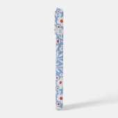 Woodblock bloemenpatroon iPhone 15 hoesje (Linkerkant)