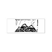 Woodblock Mountain Stamp Rubberstempel (Afrduk)