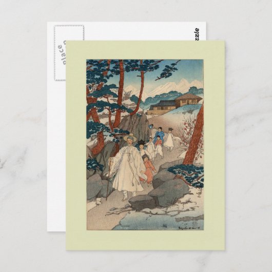 Woodblock print van Elizabeth Keith Briefkaart (Voorkant / Achterkant)