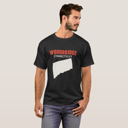Woodbridge Connecticut USA State America Travel Co T-shirt (Voorkant volledig)