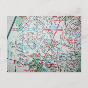 WOODBRIDGE, VA  Map Briefkaart