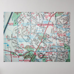 Woodbridge, VA Map Poster