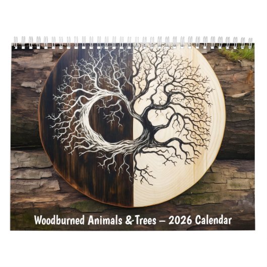 Woodburned Animals & Trees – 2026 Calendar Kalender (Hoes)