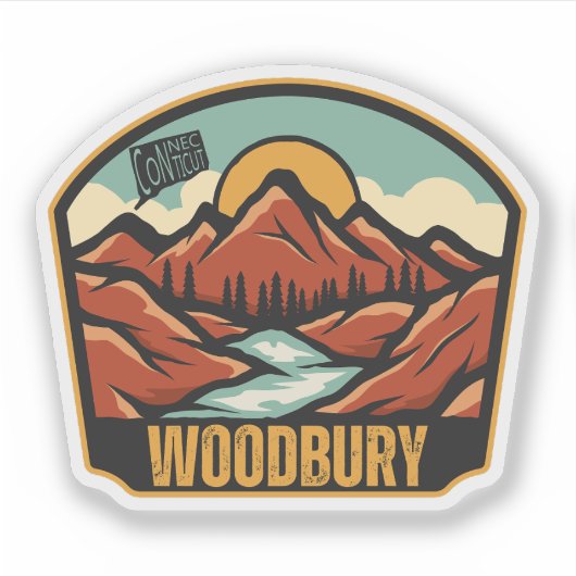 Woodbury, Connecticut Sticker (Voorkant)