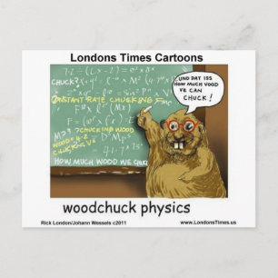 Woodchuck Fysica Grappige Cadeaus T-shirts Mokken Briefkaart