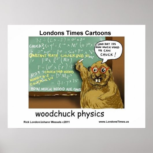 Woodchuck Physics Funny Cartoon Posters (Voorkant)