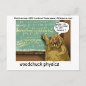 Woodchuck Physics Funny T - shirts Mokken Gifts, e Briefkaart (Voorkant)