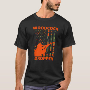 Woodcock Hunting Camo American Flag Bird Hunt Snip T-shirt