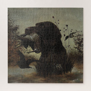 Woodcock Hunting met German Wirehaered Pointer Legpuzzel