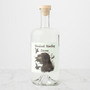 Woodcock Hunting met German Wirehaered Pointer Likeurfles Etiket