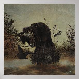 Woodcock Hunting met German Wirehaered Pointer Poster