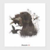 Woodcock Hunting met German Wirehaered Pointer Sticker (Vel)