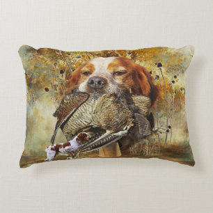 Woodcock jacht met Brittany Spaniel Accent Kussen
