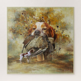 Woodcock jacht met Brittany Spaniel Legpuzzel