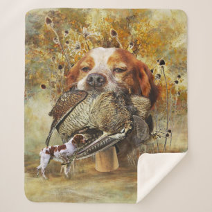 Woodcock jacht met Brittany Spaniel Sherpa Deken