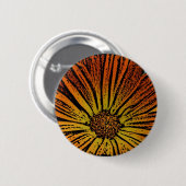 Woodcut Daisy Ronde Button 5,7 Cm (Voorkant /achterkant)