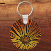 Woodcut Daisy Sleutelhanger (Voorkant)
