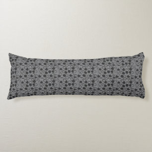 Woodcut Print Pills White op Black Body Pillow Lichaamskussen